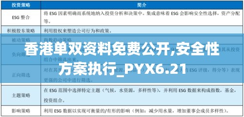 香港单双资料免费公开,安全性方案执行_PYX6.21