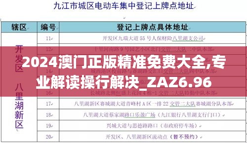 2024澳门正版精准免费大全,专业解读操行解决_ZAZ6.96