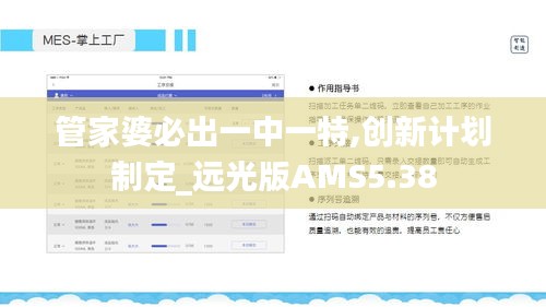 管家婆必出一中一特,创新计划制定_远光版AMS5.38