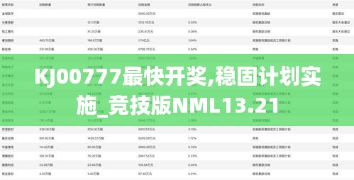 KJ00777最快开奖,稳固计划实施_竞技版NML13.21