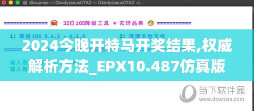 2024今晚开特马开奖结果,权威解析方法_EPX10.487仿真版