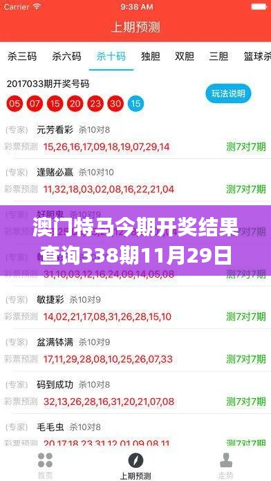 澳门特马今期开奖结果查询338期11月29日星期六,最新热门解答落实_GM版4.826-2