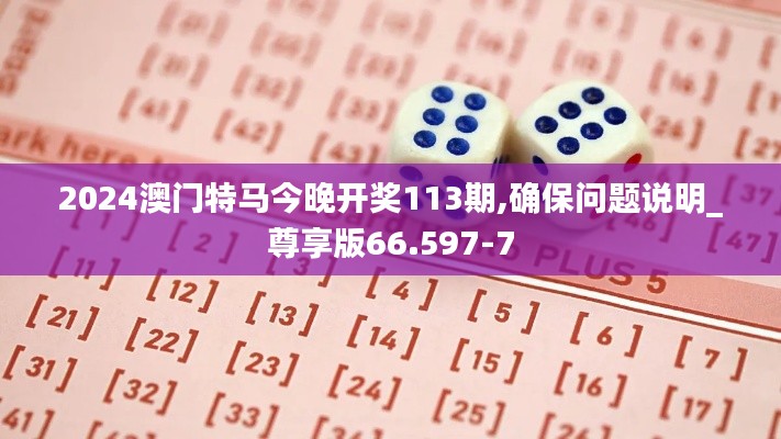 2024澳门特马今晚开奖113期,确保问题说明_尊享版66.597-7