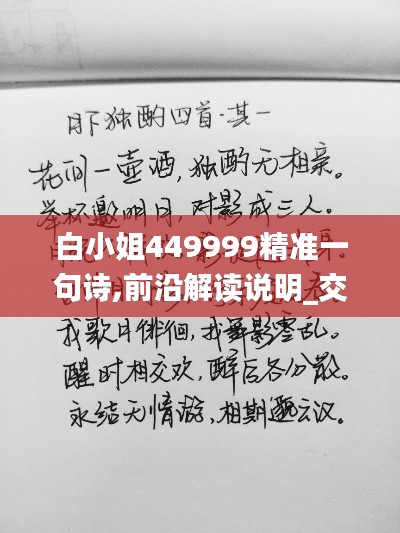 白小姐449999精准一句诗,前沿解读说明_交互版12.688-4