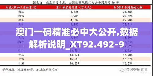 澳门一码精准必中大公开,数据解析说明_XT92.492-9