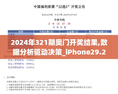 2024年321期奥门开奖结果,数据分析驱动决策_iPhone29.281-5