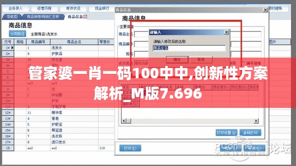 管家婆一肖一码100中中,创新性方案解析_M版7.696