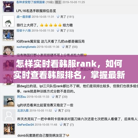实时查看韩服Rank攻略，掌握最新游戏动态的技巧