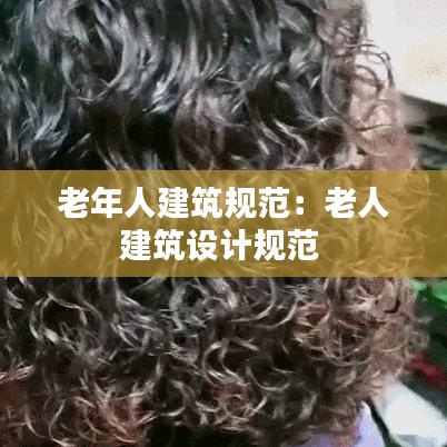 老年人建筑规范：老人建筑设计规范 
