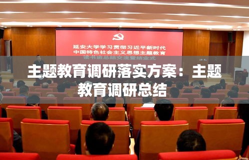 主题教育调研落实方案：主题教育调研总结 