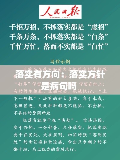落实有方向：落实方针是病句吗 