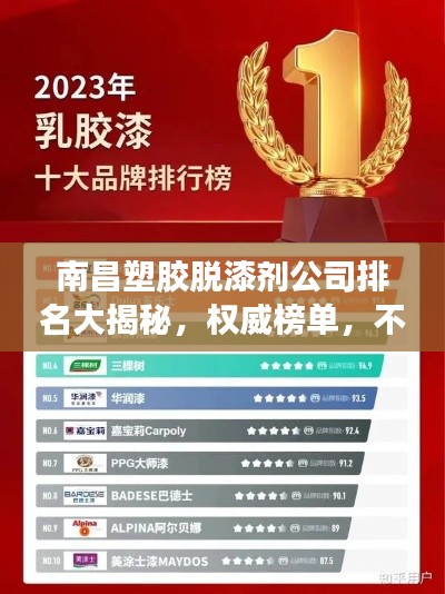 南昌塑胶脱漆剂公司排名大揭秘，权威榜单，不容错过！