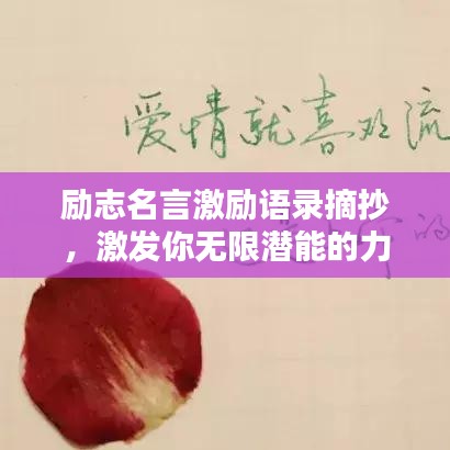 励志名言激励语录摘抄，激发你无限潜能的力量语句！