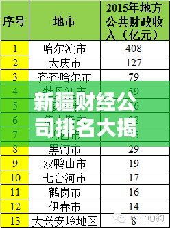 新疆财经公司排名大揭秘，权威榜单，不容错过！
